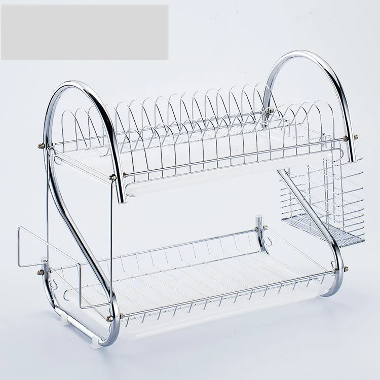 Многофункциональное кухонное хранение s-образная двухслойная сушилка для посуды кухонный лоток для хранения домашнего хранения сушилка для посуды
