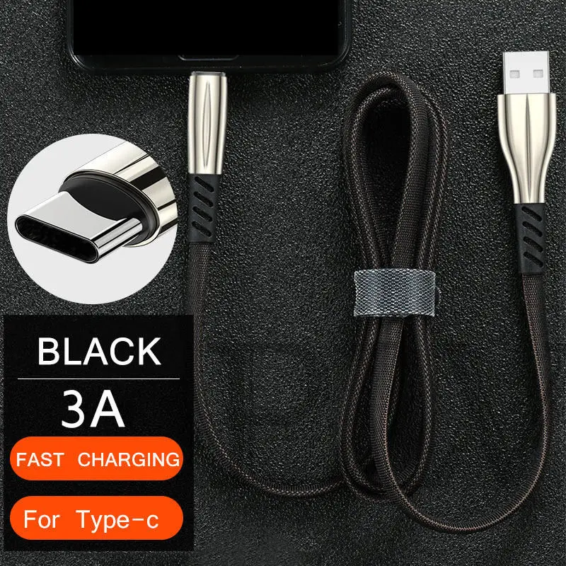 Кабель Olaf 5A usb type C 1 м 2 м 3 м Быстрая зарядка type-C Kable для huawei P30 P20 mate 20 Pro Phone Supercharge QC3.0 USBC Cabo - Цвет: Black