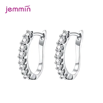 

Gold Color Women 925 Sterling Silver Pierced Hoop Earrings CZ Zircon Ear Hooks Jewelry For Wedding Anniversary Gift