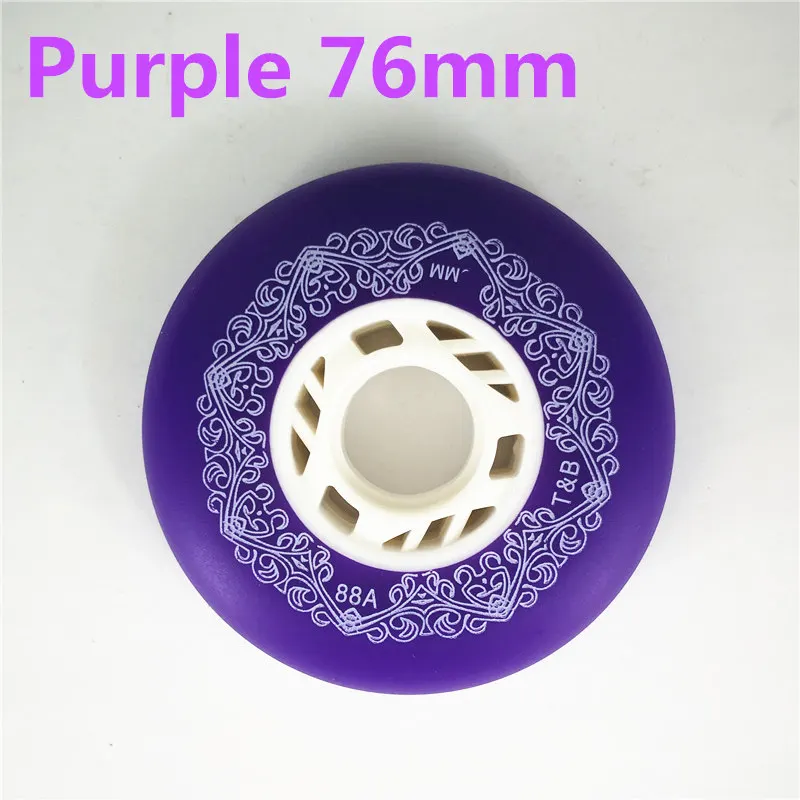 Purple 76mm Only Знаменитое китайское фирменное скользящее колесо для раздвижных роликов, 88а с оранжевым синим 80 мм 76 мм 72 мм 4 шт./партия - Цвет: Purple 76mm Only