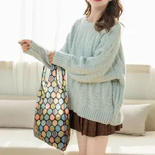 Женская Цветочная Складная хозяйственная сумка, многоразовая нейлоновая эко-сумка, продуктовая сумка J9