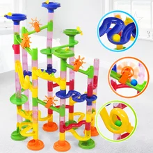 DIY Track Marble Ball Children's Toy Building Blocks Game Race Deluxe Kids Gift Colorful 105 Pcs/Set Expand thinking