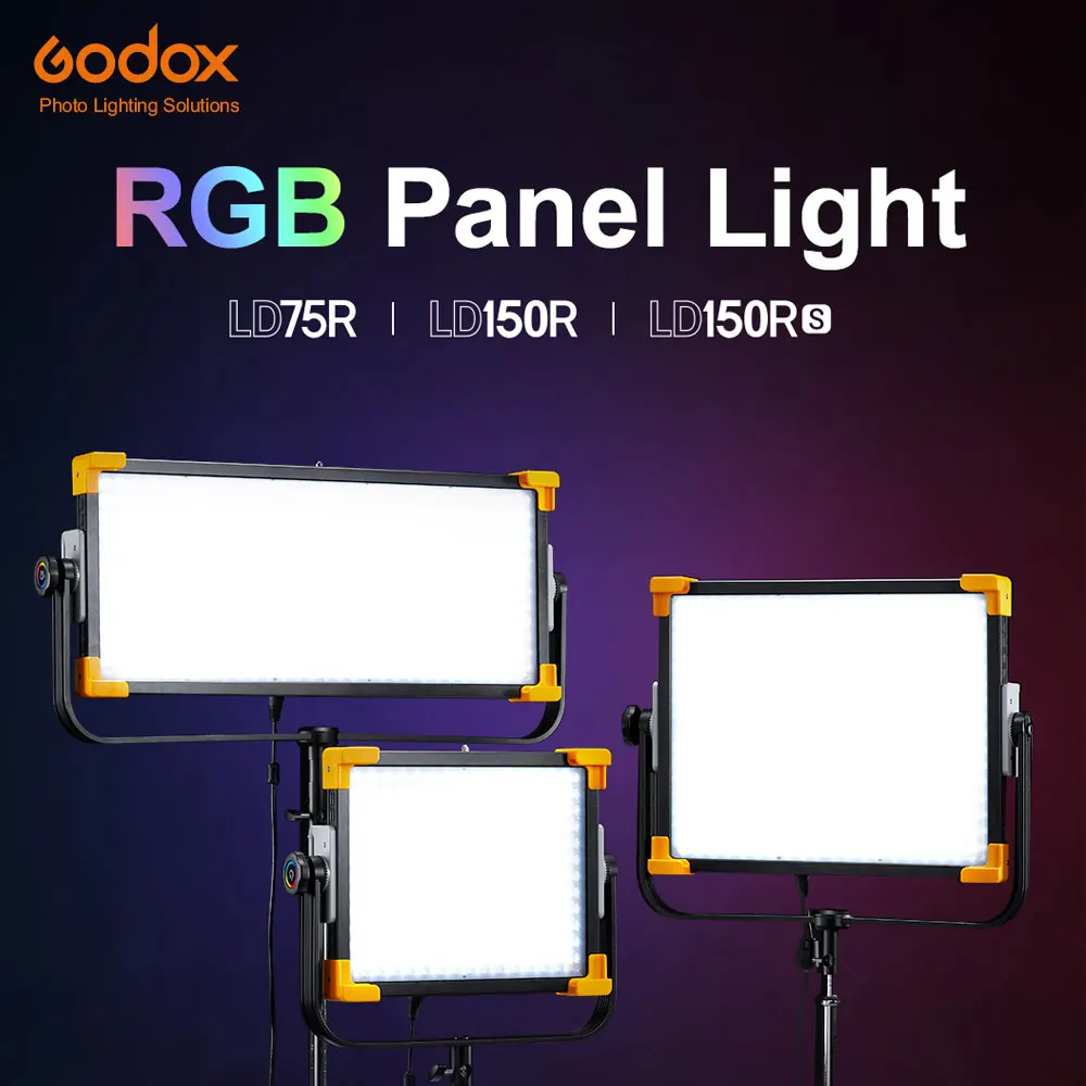 Godox RGB 패널 라이트 LD75R LD150R LD150RS LED 뉴스 라이브 비디오 라이트 APP 및 DMX 제어