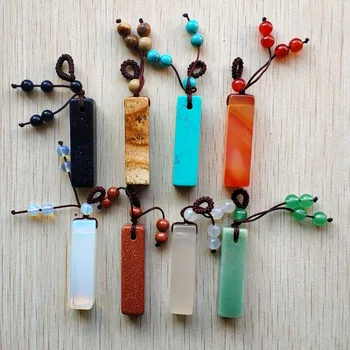 

Wholesale 8pcs/lot 2019 new fahsion good quality natural stone mix pillar charms Pendants for jewelry marking free shipping