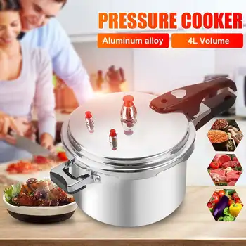 

Kitchen Pressure Cooker Cookware Soup Meats Pot 4L 20cm Gas Stove/Open Fire Pressure Cooker Outdoor Camping Cook Tool Steamer