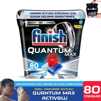 Wykończenie Quantum Max Detergent do zmywarek 80 kapsułek prywatny schowek tanie i dobre opinie finish CN (pochodzenie)
