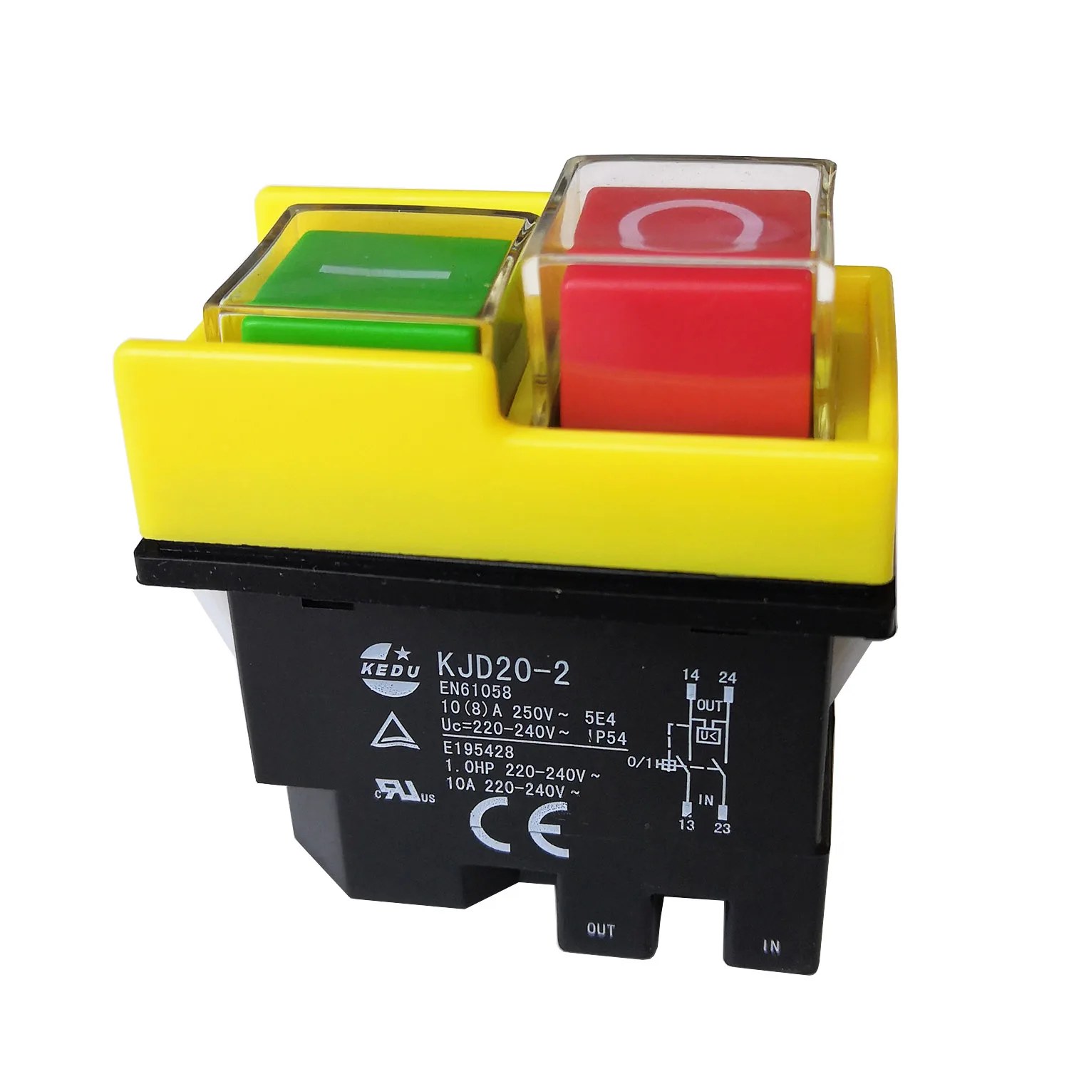 KEDU KJD20 2 120 В 220 4 контактный 3/4HP водонепроницаемый электромагнитный кнопочный