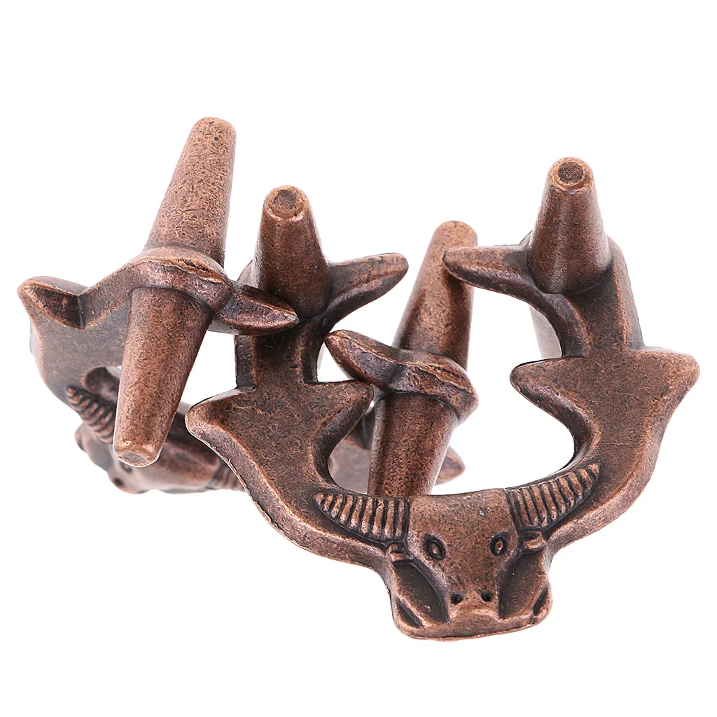 Metal Brain Teaser Bull Lock Puzzle Interlocking Intelligence Toy IQ Test Game for Kids and Adults