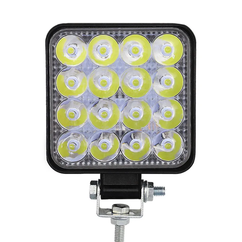 

Car Truck 16LEDs White Work Light W/Mounting Bracket Flood Beam Bar MINI 48W 6000K 1000LM IP67 Car SUV Off-Road Driving Fog Lamp