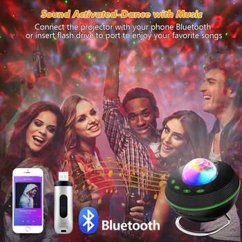 New WiFi Tuya Smart LED Star Galaxy Projector Ocean Wave Starry Sky Night Light Nebula Atmospher Lamp Blueteeth USB Music Player 6