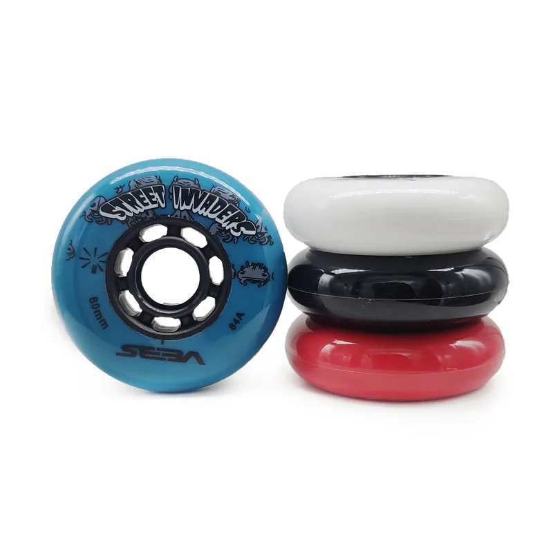 Original STREET INVADERS 84A Inline Skates Wheels for SEBA HV HL SKJ WFSC High Tyre 72mm 76mm 80mm Roller Tyre ILQ11 Bearing 4pc