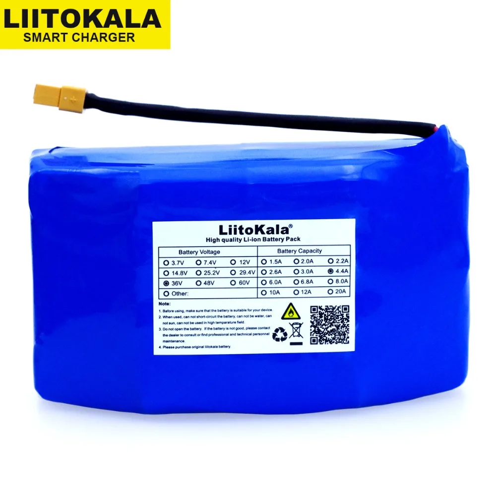 LiitoKala 36V литий-ионный аккумулятор 4400mah 4.4AH литий-ионный аккумулятор для электрического самобалансирующегося скутера