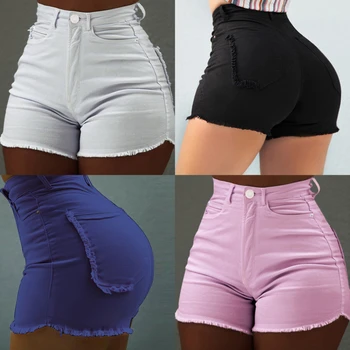 

2020 Summer Fashionable Biker Female Shorts Sexy Slim Short Jeans Womens High Waist Tassel booty Denim Shorts For Women Jeans