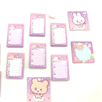 

10packs Kawaii Rabbit Bear Memo Pad INS Planner Sticker Notepad Cute Stationery Paper Bookmarks Papelaria School Office Supply