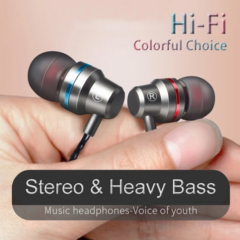 Проводные наушники HiFi стереонаушники с шумоподавлением Спортивная гарнитура