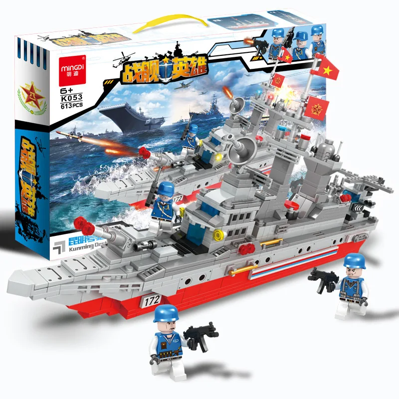 

Mindy Music And More Military Series K053 Kunming Destroyer Inserted Building Blocks Toy Children Manual Educational DIY