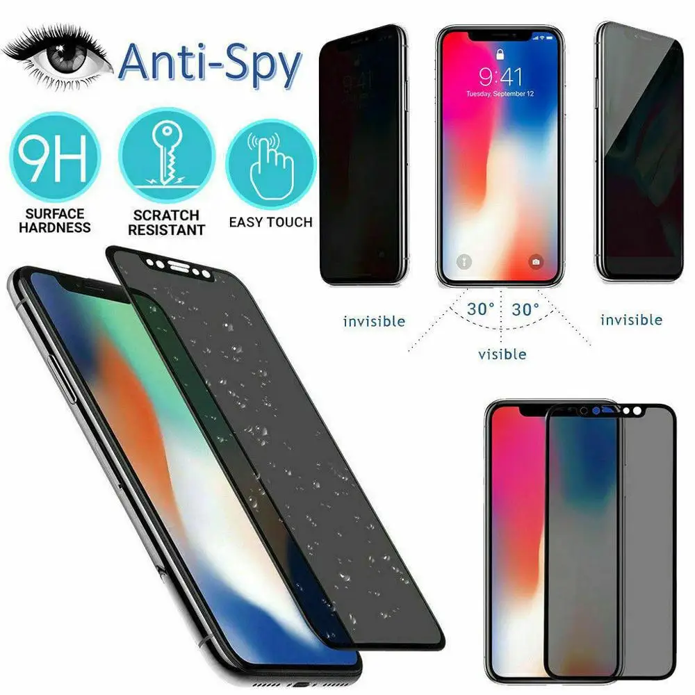 

Anti Spy Glass For iPhone 7 6 6S 8 Plus X XS XR Privacy Screen Protector Film For iPhone 6 7 8 XS Max Tempered Protective Glass