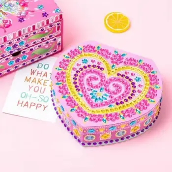 

DIY Special Shaped Diamond Painting Love Heart Shape Carrying Case Makeup Storage Box Children Cute Girls Gift Dropshipping