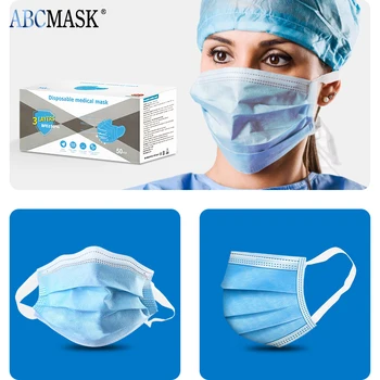 

Meltblown Cloth Disposable Mask Medical 3 Layers Filtration Mask Dustproof Facial Protective Cover Dust Earloop Face Surgical
