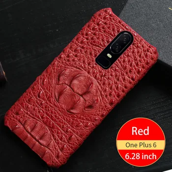 

Signalshin Luxury 3D Genuine Leather Phone Case For Oneplus 7 7T pro 6 5 5T 6T Crocodile Head Cover Shockproof Funda Coque