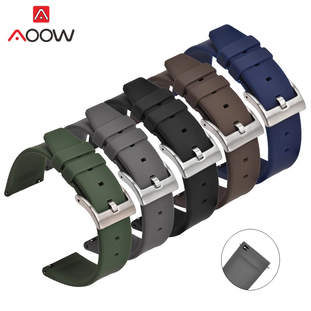 Спортивный силиконовый ремешок для часов 18 мм 20 22 Samsung Galaxy Watch Active2 Gear S2 S3 Huawei Amazfit