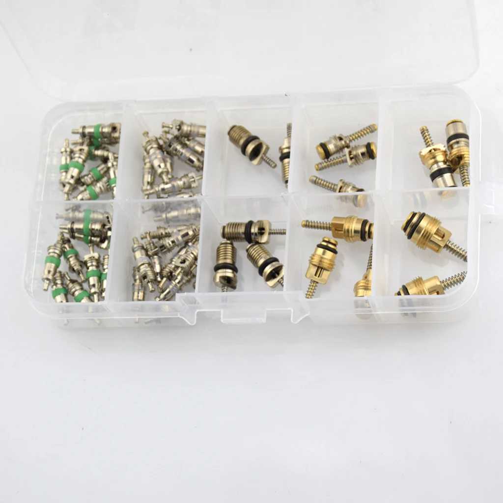 

55pcs R134a R12 High Low Refregerants A/C AC Valve Core Schrader Valves Cores