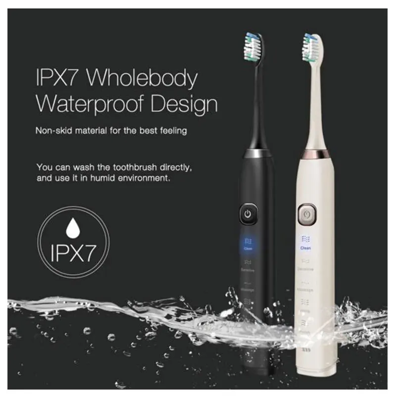 S100 Sonic Electric Toothbrush Ultimate free shipping BlackWhite Plus 2 PC toothbrush heads  (2)