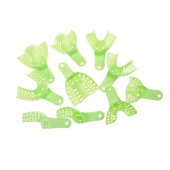 

10pcs Durable Plastic Metal Materials Dental Impression Trays Central Supply Teeth Holder For Teeth Tools