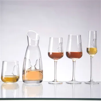 

200-800ml Creative People Face Wine Set Lead-Free Crystal Goblet Whisky Glasses Cup Champagne Wine Pouring Bottle Bar Dispenser
