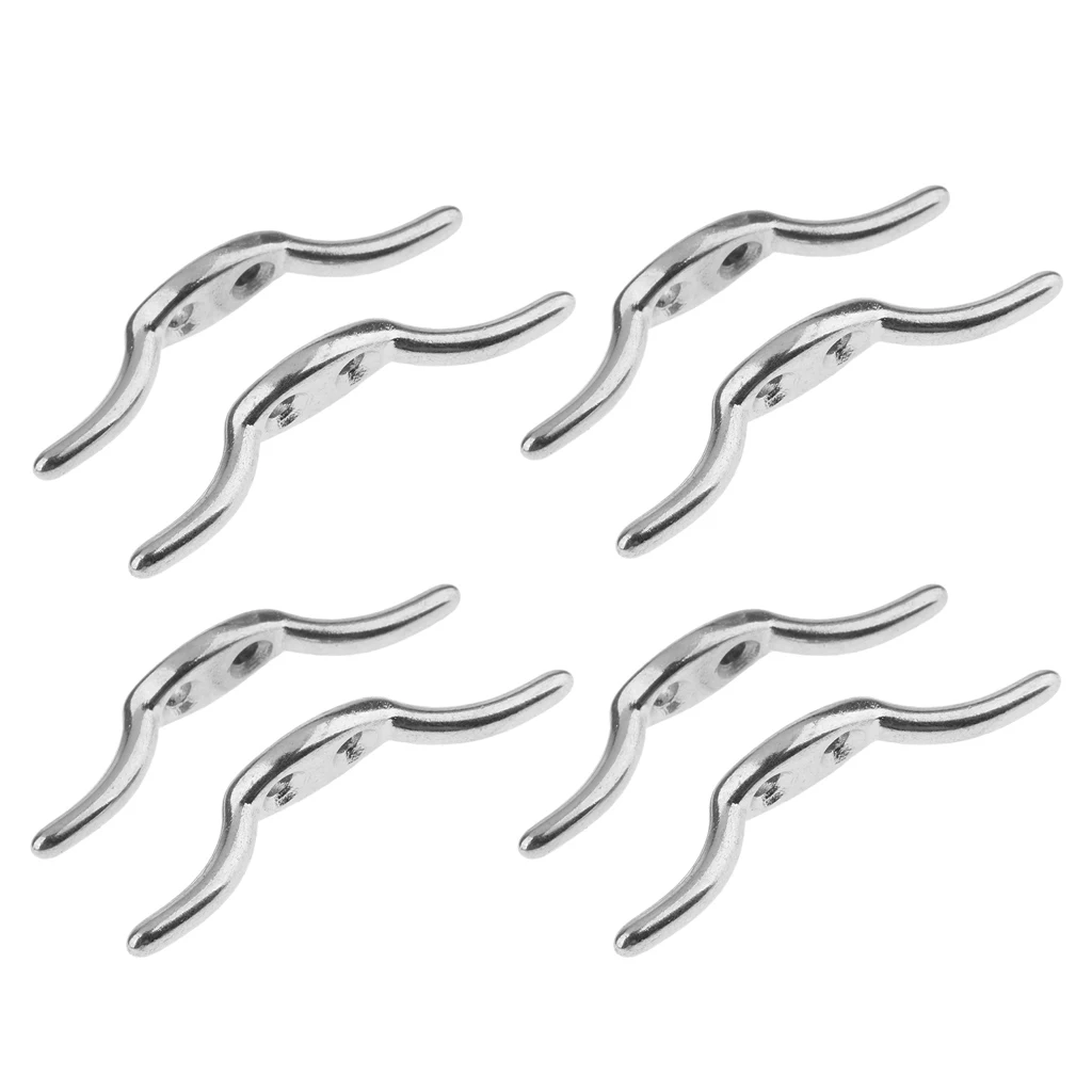 8 X Stainless Steel Rope Cleat Deck Mooring Marine Line Flag 67mm