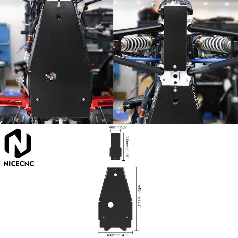 NICECNC ATV Full Chassis Skid Plate Frame Guard Cover Protector For Yamaha Raptor 700 2006-2011 2013-2023 Raptor 700R 2012-2023 1pc 105x60 toroid transformer cover box protect chassis case for tube amp