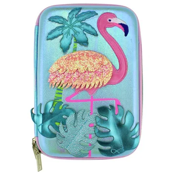

kawaii The school Pencil case girls big Pens boxes Fire bird applique Cartoon Pen holder luxury school supplies Pen bag lovely