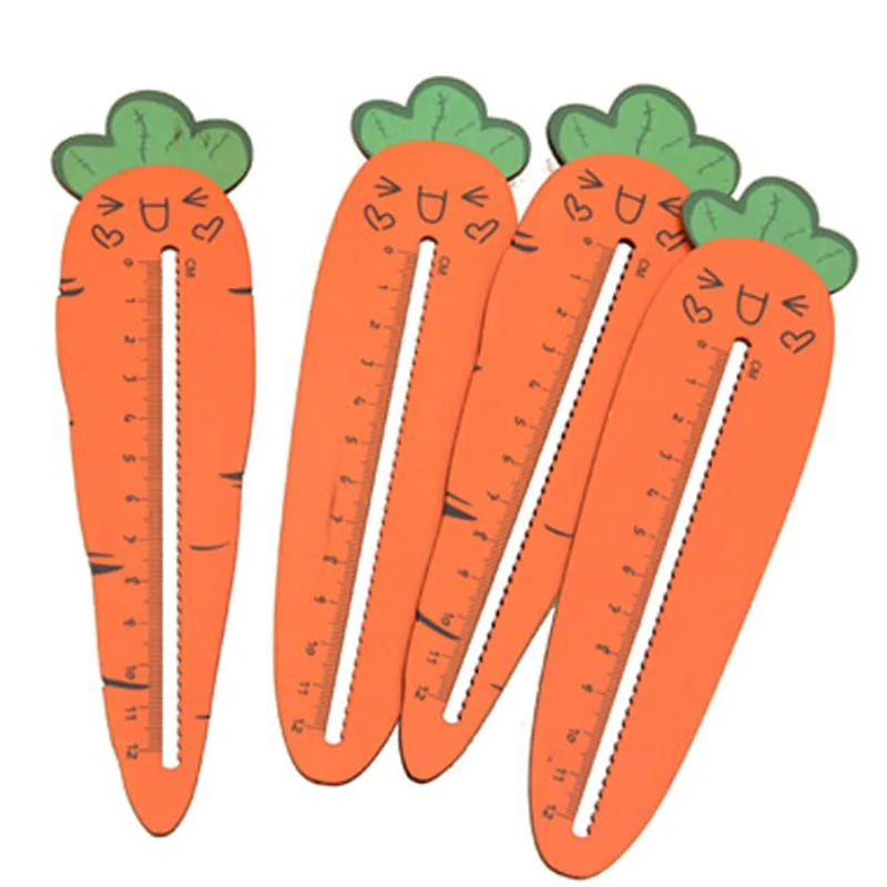 

1PC Cute Smile Carrot Straight Rulers 12cm Measure Study Drawing Student Stationery Ruler Office Supplies Kids Gift PH174
