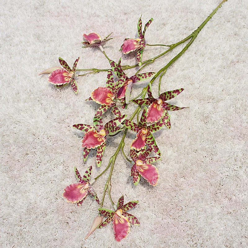 1Pcs Fake Orchids Long Branch Artificial Flowers Butterfly Orchid For Christmas Home Wedding Decorations Simulation Plant JH143 (7)