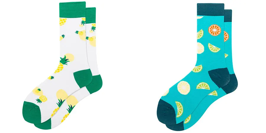 Милые забавные носки для женщин с геометрическим узором в виде фруктов и животных, вишневые, оранжевые, медузы, полосатые повседневные хлопковые носки