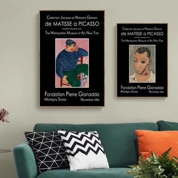 

De Matisse A Picasso Niche Living Room Decorative Canvas Painting Abstract Characters Black Wall Art Cuadros Decoracion Salon