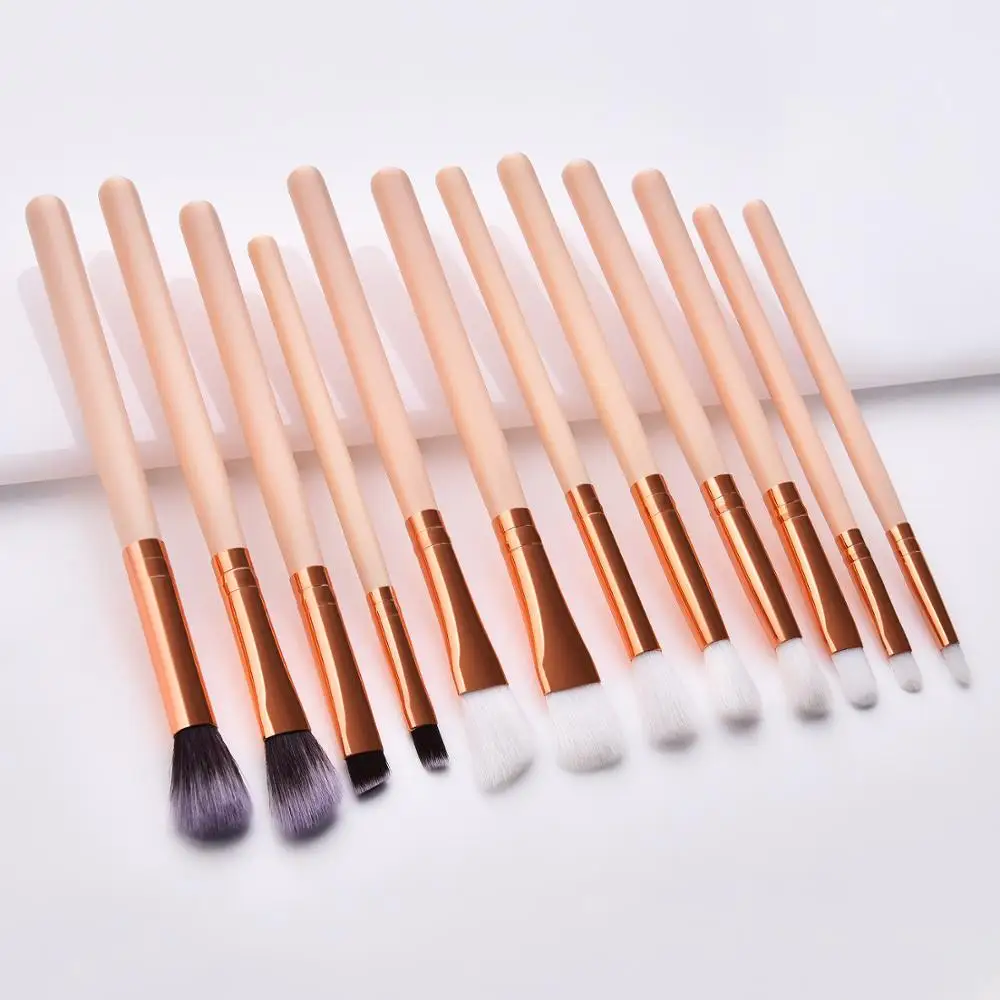 SAIANTTH 12pcs eyes makeup brushes set tool Make up Toiletry Kit Wool Brand pincel maleta de maquiagem Nose Shadow Eyeliner lip