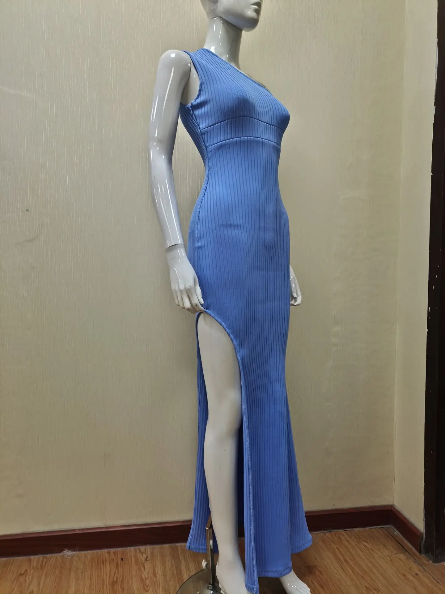 Элегантное сексуальное оранжевое синее длинное Бандажное платье Vestidos на одно плечо, дизайнерское модное вечернее платье Vestido