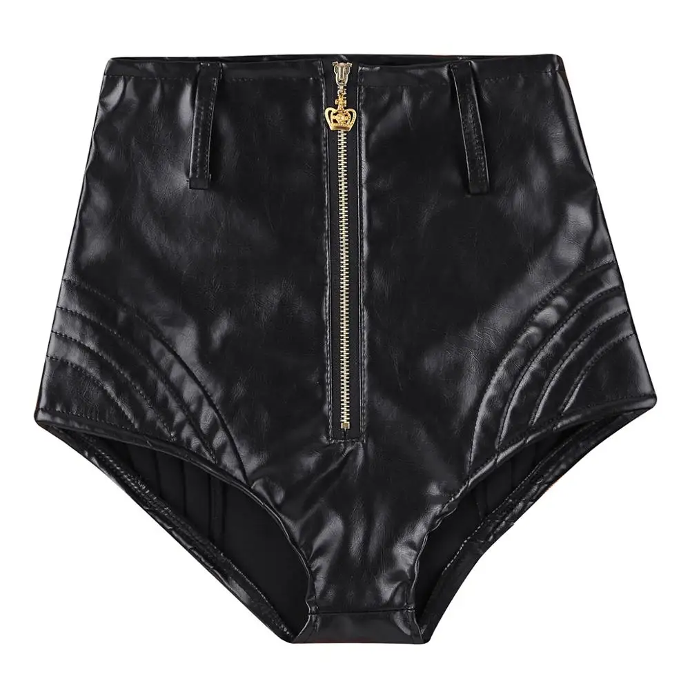 Sexy Ladies Shorts Womens Wet Look PU 