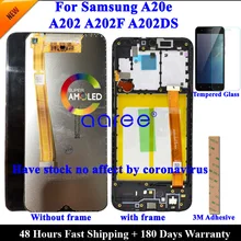 Pantalla LCD para teléfono Samsung, repuesto de pantalla LCD de 3 pulgadas para móvil Samsung A20e A202 A202F A202DS, montaje digital táctil