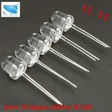 10 шт./лот 30 градусов 8 мм 850nm ИК светодиодный инфракрасный диод ИК излучающий светодиодный аксессуар для видеонаблюдения 10mil чип для DIY электронных