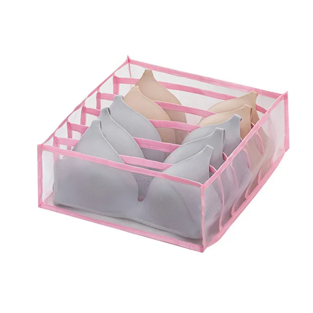 Multi-grids Underwear Storage Box Sock Bra Underpant Organizer Lattice Mesh Drawer Tidy Divider Practical Grid underwear 