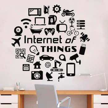 

Vinyl Wall Decal office camera Internet of Things Hi Tech IT Geek Stickers Automobile and airplane Decal room decoration HY555