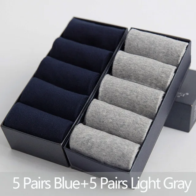 5/10 Pairs/Lot Men's Cotton Socks Plus Size Black Business Men Socks Breathable Spring Summer Autumn for Male Eur Size(39-48) 087-10-13
