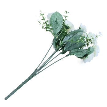 

15 buds 1 bunch mini artificial pink silk flower white mariee