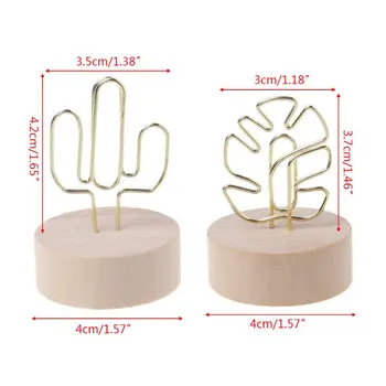 

Memo Card Photo Message Picture Clip Note Clamp Table Numbers Round Wooden Base Holder Wedding Party Decoration