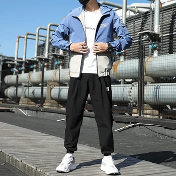 

Mens Outfits Tracksuit 2PCS Set Long Sleeve Zip Hooded Jacket Sweatshirt with Long Pants Set