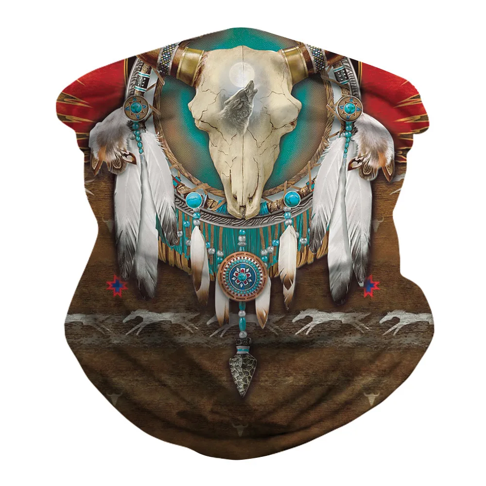 New Skull Skull Digital Print Magic Scarf Personalized Mask Quick-Dry Sweat Absorbing Outdoor Riding Protection