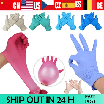 

100 PCS Disposable Gloves Latex Dishwashing/Kitchen/Work/Rubber/Garden Gloves Universal For Left and Right Hand 3 Color