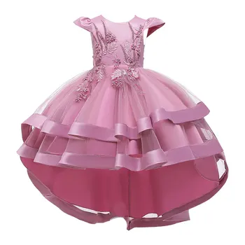 

Kids Girls Party Flower Lace Dress Children Pageant Costumes Robes Formal Princess Dresses